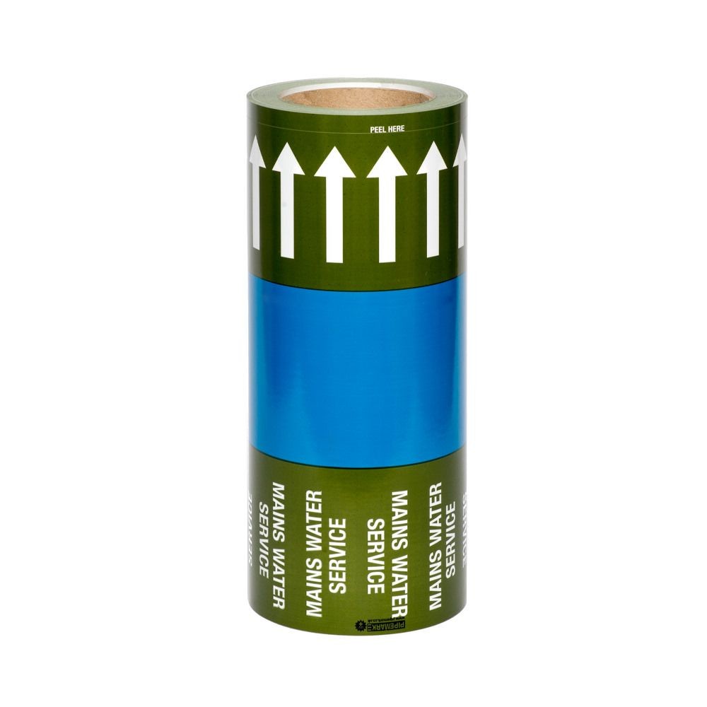 Pipe Identification Banding ID Tape UK-Mains Water Service