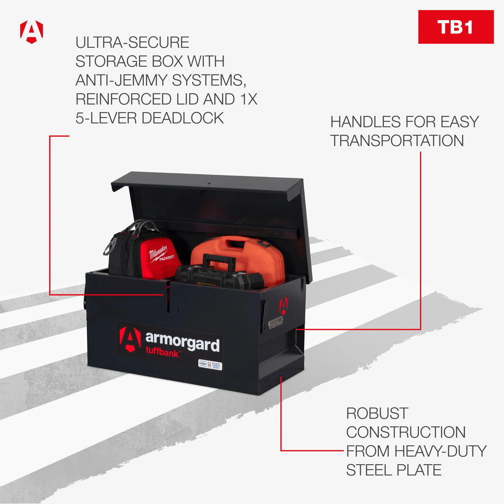 Armorgard TuffBank TB1 Secure Van Vault Tool Chest | 950 x 510 x 460mm