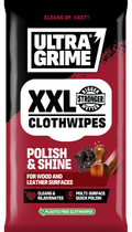 UltraGrime Polish & Shine XXL ClothWipes for Wood & Leather — Pack of 20