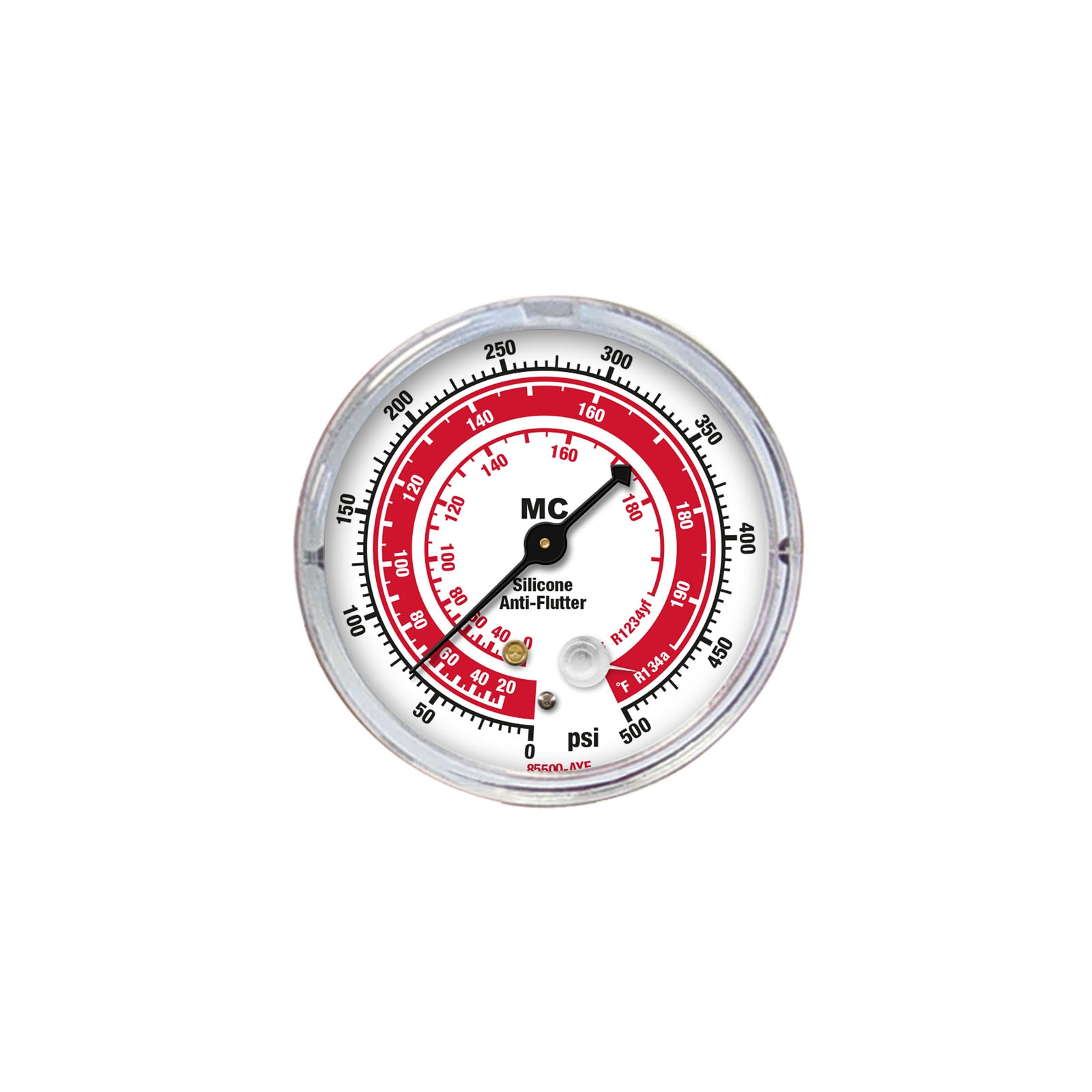 Mastercool 85500-AYF — High Side Dual R134a/R1234yf 21,2" Gauge - MastercoolTools.com 