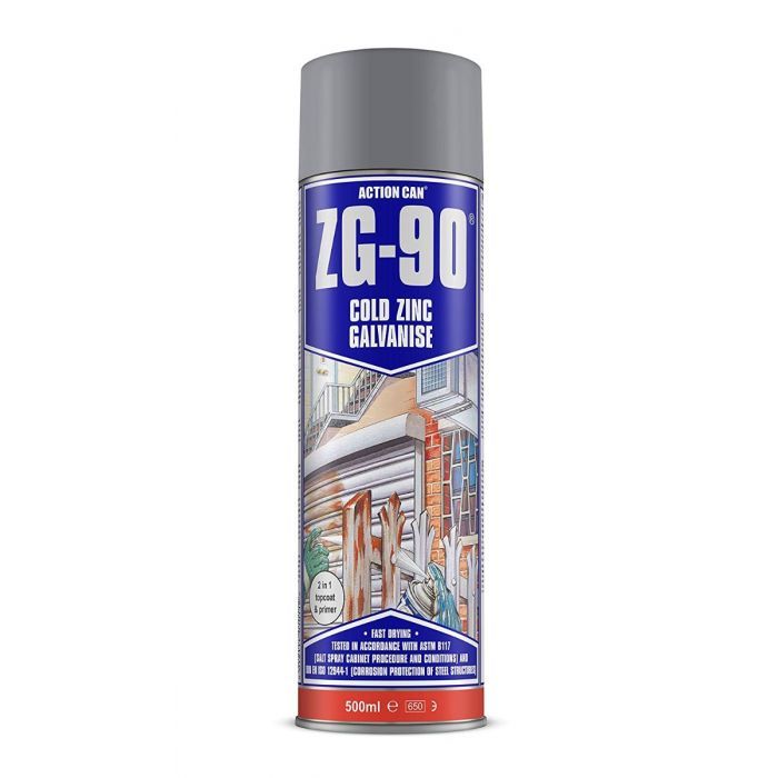 ZG-90 Cold Zinc Galvanising Spray Paint - Anti-Rust Protection for Galvanised Steel