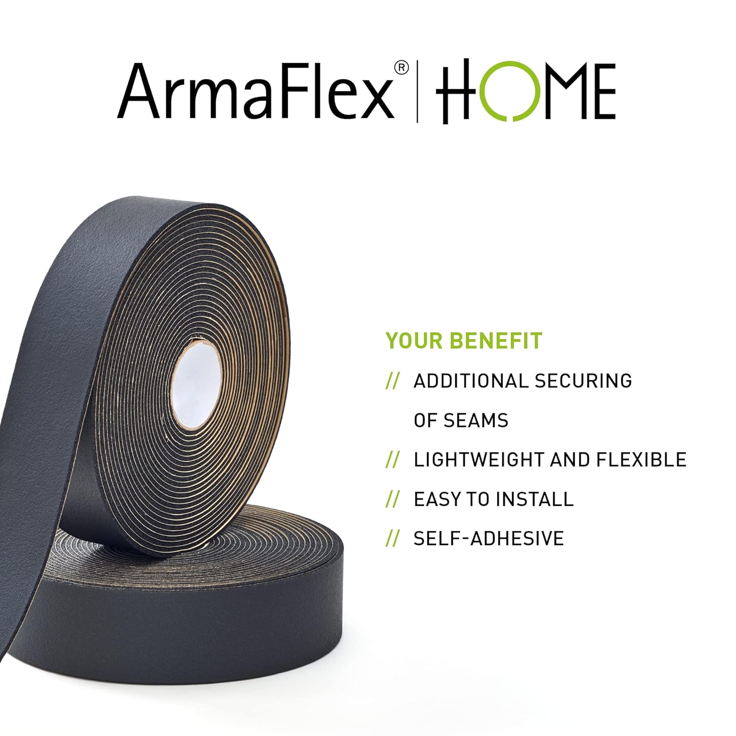 Armaflex Pipe Insulation Lagging Tape 50mm x 3mm x 15m Black Foam Class O – L414