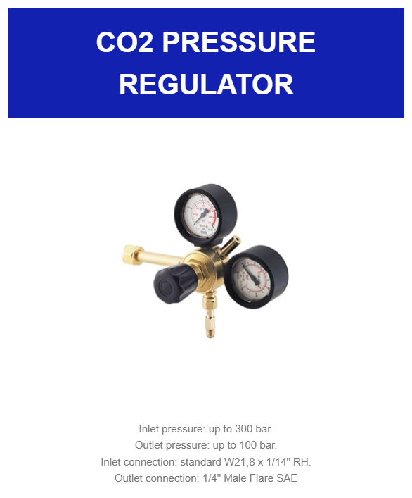 Mastercool 53007-100-CO2 CO2 Pressure Regulator W21.8 100 Bar - MastercoolTools.com 