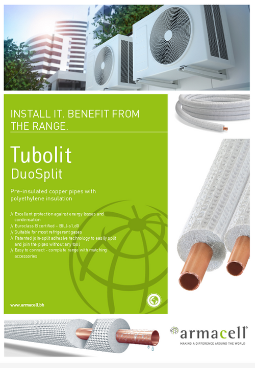 Armacell Tubolit DuoSplit Vor-isoliertes Kupfer-Doppelrohr 3/8" & 5/8" | 25m Rolle | DZC-101688/E25