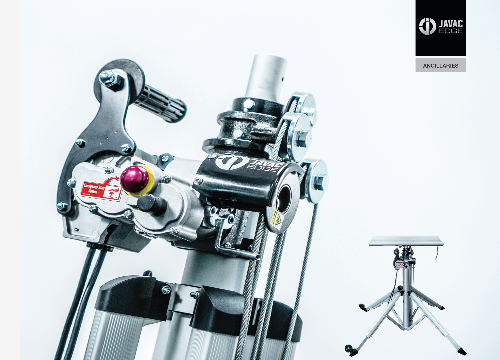 Mechanical device with a stand on a white background, featuring the 'AVAC EDGE' brand.