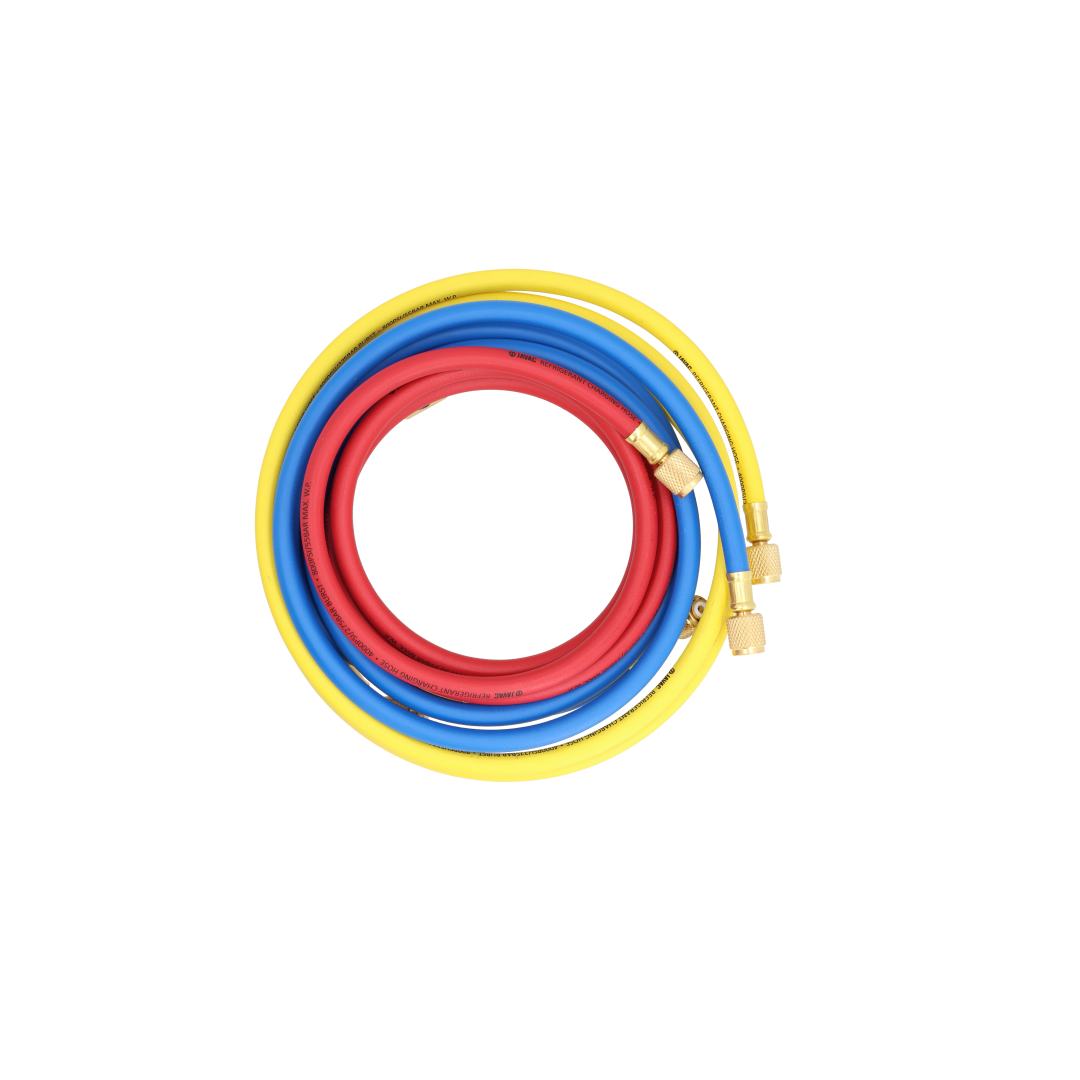 Javac JAV-1384 72 inch R410A Hose Set with Set-Back Ball Valves