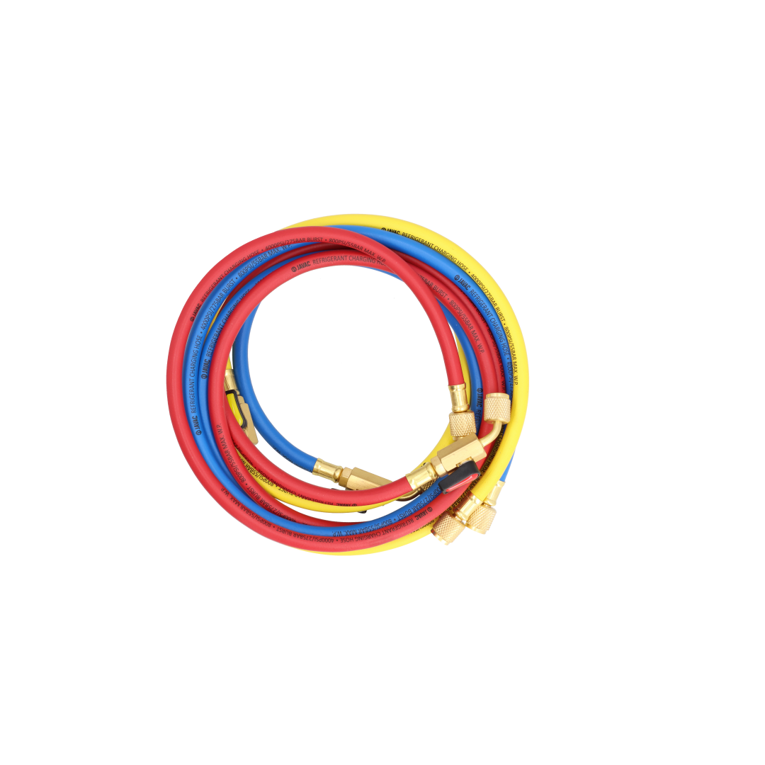 Javac JAV-1390 72 inch R410A Hose Set with Ball Valves