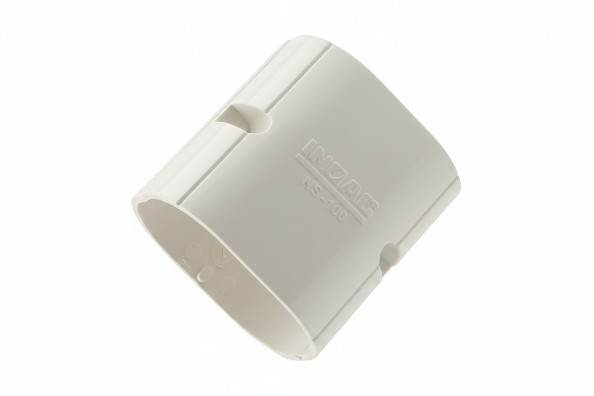 Inoac NS-100 Plastic Pipe Trunking Socket Connector 100mm - Ivory