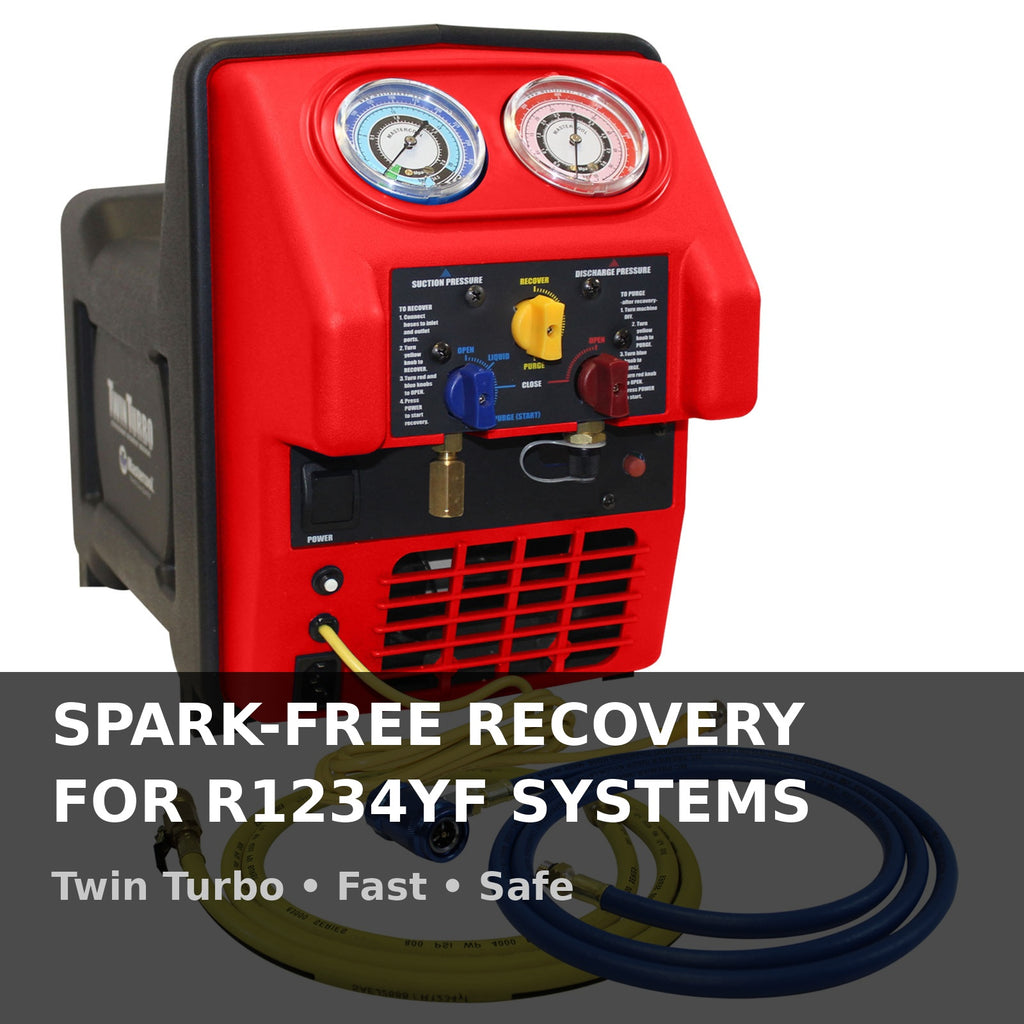 Mastercool 69390-220 Spark Free Twin Turbo Refrigerant Recovery Machine | R1234yf