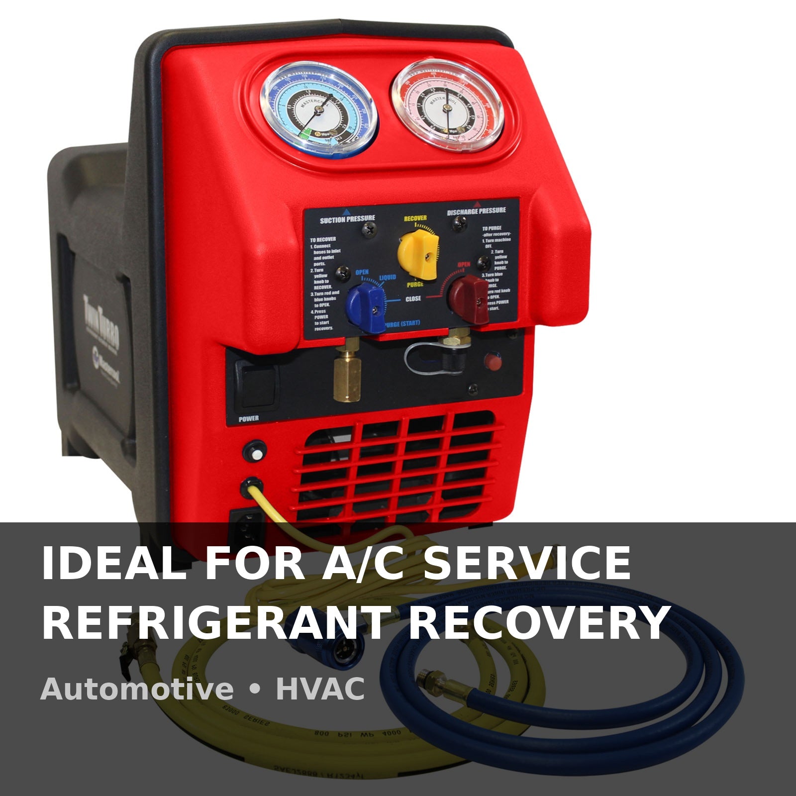 Mastercool 69390-220 Spark Free Twin Turbo Refrigerant Recovery Machine | R1234yf
