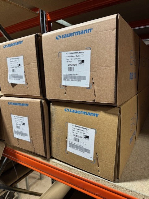 Sauermann DUE110W Easy Lineset Duct cartons in warehouse
