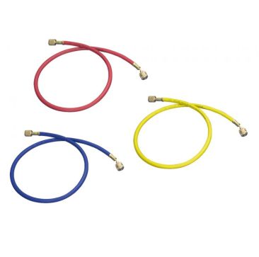 Mastercool Set of 3 x 244cm HD 1/4 inch Charging Hoses Nylon Barrier