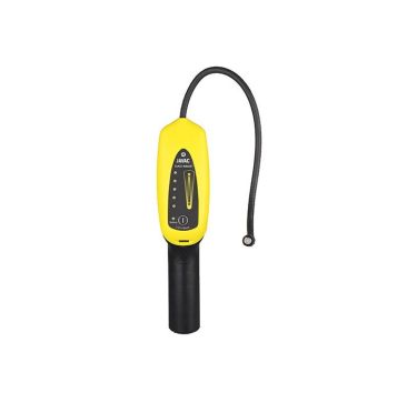JAVAC Gas-Mate ATEX Trace Gas Leak Detector with 40cm flexible probe, yellow and black design, LED indicators, and audio alert system for HVAC/R refrigerant leak detection