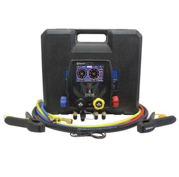 Mastercool Spartan 4 Way Smart Manifold with 2 Clamps and 60 inch Hoses