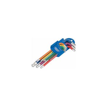Draper Metric Coloured Hexagon And Ball End Key Set (9 Piece)