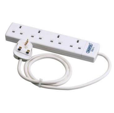 Draper Socket Extension Lead 1m Four Socket