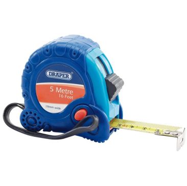 Draper Soft Grip Tape Measure 5m 16 ft 19mm Wide