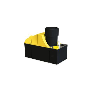 Aspen HD 6 Heavy Duty Condensate Pump FP2074/2 in black and yellow, featuring a 4-litre tank and cylindrical motor housing, designed for HVAC and refrigeration systems.