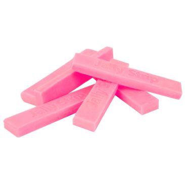 A collection of six pink Jally Strips, each labelled "JALLY STRIP," arranged in a slightly overlapping pile against a white background. These strips are designed for microbial control in condensate air conditioning and refrigeration system trays.