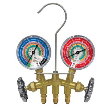 Mastercool 2-Way R134a Manifold with 3 x 150cm hoses