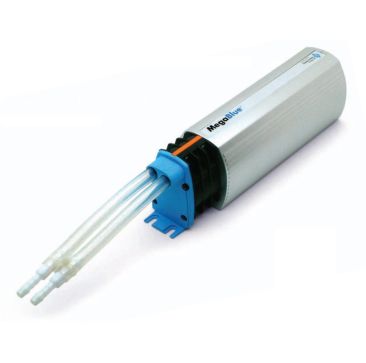 This silver Blue Diamond MegaBlue X87-813 Condensate Pump has a blue sensor attachment and clear tubing extending from the sensor. It is designed for air conditioning and refrigeration systems.