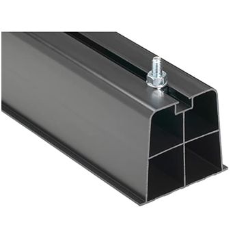 DiversiTech Universal Condensate Drain Pan Mounting Block, a black high-impact ABS plastic base with pre-drilled holes, is designed for secure air conditioning unit installation and displayed against a white background.