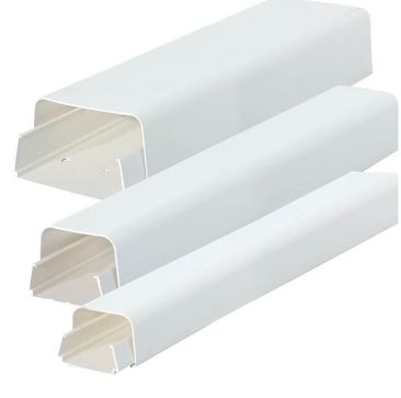 110 x 75mm White Plastic Trunking 2m Single length