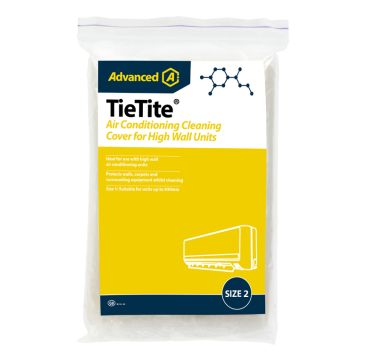 Advanced TieTite Size 2 Air Conditioning Cleaning Cover Pack of 5 packaging, yellow and blue design, for high wall units up to 930mm