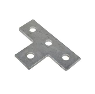 Flat 4 Hole Steel Plate T Bar BZP Finish