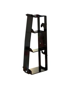 A black metal 3 Pipe Clip (B6364) with wide arms, designed to support VRV/VRF system pipework. It features three horizontal supports, a hinge security cover plate with a single screw, and a base with a mounting bolt, shown against a plain white background