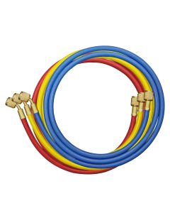 Mastercool Set of 3 x 244cm HD 1/4 inch Charging Hoses Nylon Barrier