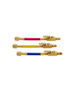 Mastercool 1/4 Inch Straight Manual Shut-off Valve Hose Adapters (set of 3) 