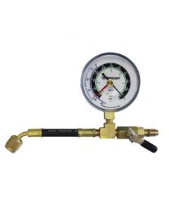 Mastercool Analog Vacuum Gauge with Control Valve 1/4‚Äù flare female x 1/4‚Äù flare male