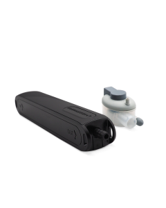 The Sauermann Si-20 Mini Condensate Pump has a detection unit, black pump body, and transparent reservoir against a black background.