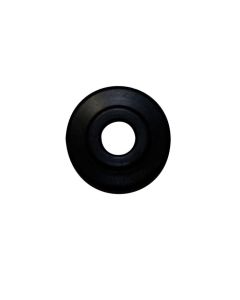A black circular cutting wheel with a central hole, designed for use with the Mastercool 70027 Mini Tube Cutter, shown against a plain white background.