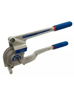 Imperial 370-FH Triple Head 180° Tube Bender with blue cushioned handles and a silver die-cast aluminium body featuring calibrated markings for precise bending of 3/16", 1/4", 3/8", and 1/2" O.D. tubing.