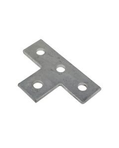 Flat 4 Hole Steel Plate T Bar BZP Finish