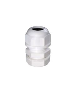 Dome Top Glands with Lock Nut 20mm White x 10