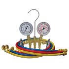 Mastercool 33636 2-Way Brass Manifold Gauge Set R12 R22 R502 with Hoses
