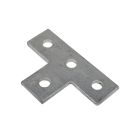Flat 4 Hole Steel Plate T Bar BZP Finish