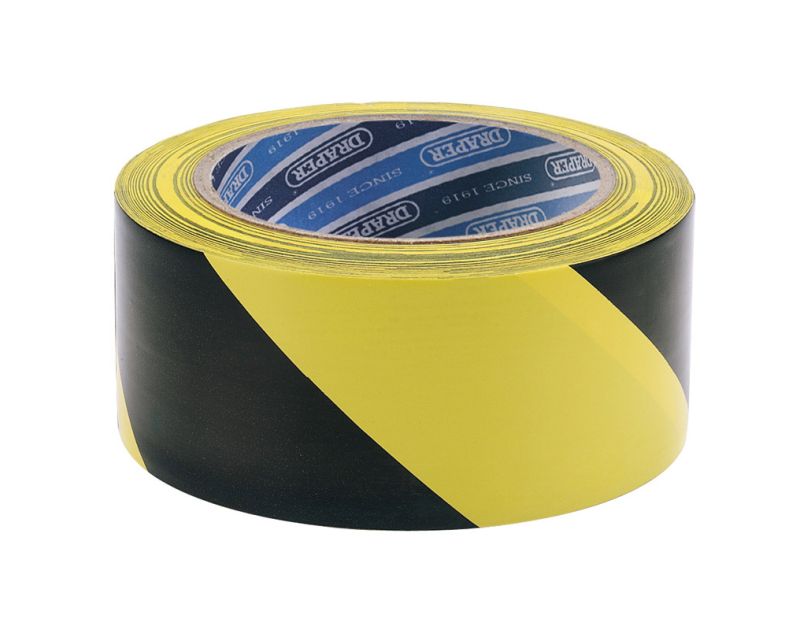 Black and Yellow Hazard Tape 33m x 50mm Black and Yellow Hazard Tape 33m x 50mm