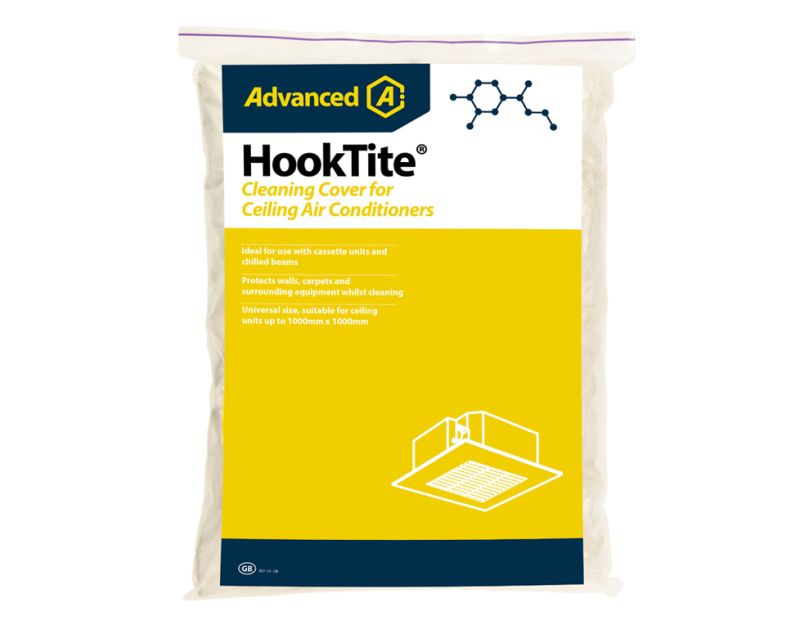 HookTite Cleaning Cover for Ceiling Air Conditioners by Advanced, pack of 5, ideal for cassette units and chilled beams, protects walls and carpets during cleaning, universal size suitable for ceiling units up to 1000mm x 1000mm, featuring a diagram of a HookTite Cleaning Cover for Ceiling Air Conditioners by Advanced, pack of 5, ideal for cassette units and chilled beams, protects walls and carpets during cleaning, universal size suitable for ceiling units up to 1000mm x 1000mm, featuring a diagram of a