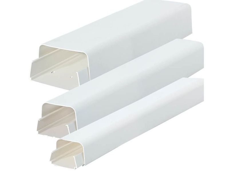 110 x 75mm White Plastic Trunking 2m Single length