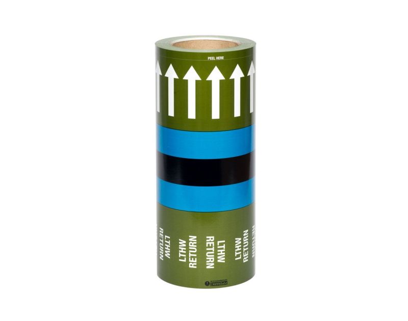 Pipe Identification Banding ID Tape UK-Low Temperature Hot Water Return Pipe Identification Banding ID Tape UK-Low Temperature Hot Water Return