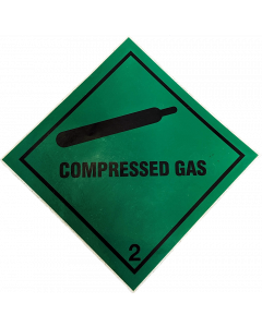 Green Compressed Gas Sticker