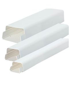 110 x 75mm White Plastic Trunking 2m Single length