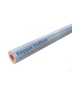 Kingspan Kooltherm Foil-Faced Phenolic Pipe Insulation 15mm thick, suitable for 22mm diameter Pipe, 1 metre length