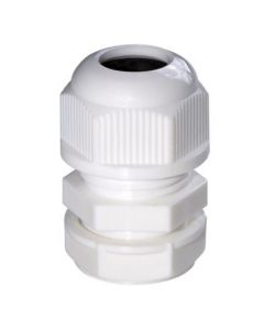 Dome Top Glands with Lock Nut 20mm White x 10