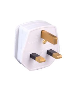Three Pin UK White Plug 13 Amp